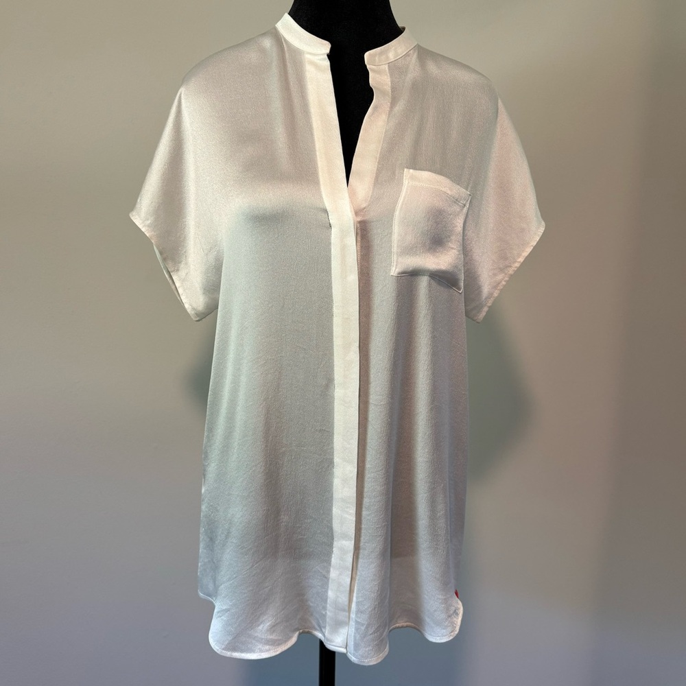 NWT ALC silk white short sleeve blouse